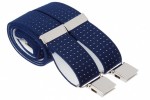 Blue Polka Dot Trouser Braces With Large Clips