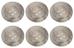 Pack of 6 Light Grey Mock Horn Buttons 20mm