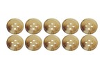 Pack of 10 Light Brown Mock Horn Shirt Buttons 11mm
