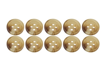 Pack of 10 Light Brown Mock Horn Shirt Buttons 11mm