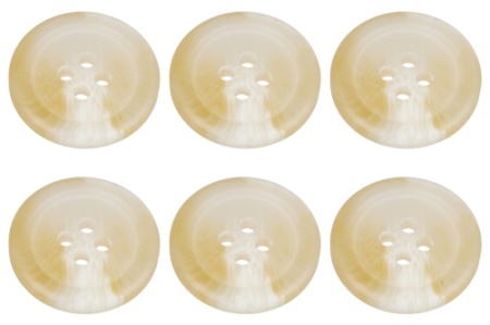 Pack of 6 Cream Mock Horn Buttons 18mm