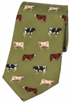 Cow Breeds Silk Tie