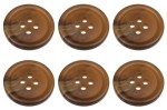 Pack of 6 Dark Brown Mock Horn Buttons 18mm