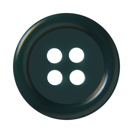 15mm Flat Dark Green Buttons with 4 Holes