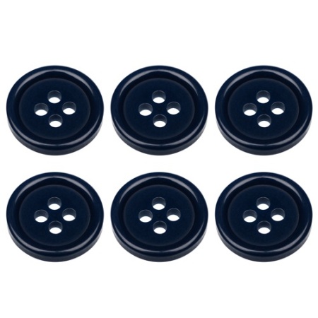 15mm Flat Navy Blue Buttons with 4 Holes