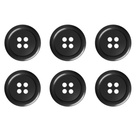 18mm Flat Charcoal Grey Buttons with 4 Holes