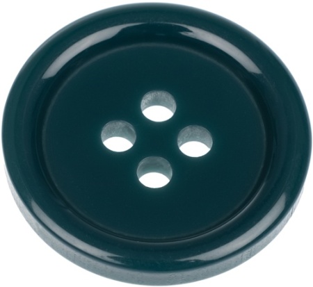 Pack of 6 20mm Peacock Green Buttons with 4 Holes