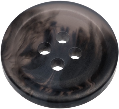 Pack of 6 Black Mock Horn Buttons 20mm