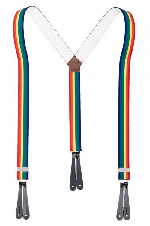 Rainbow Braces with Leather Ends