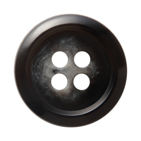 Pack of 6 Black 15mm Flat Variegated Buttons