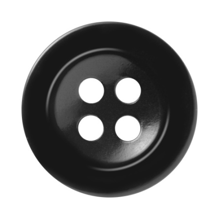 Pack of 6 Black 15mm Domed Eco Buttons