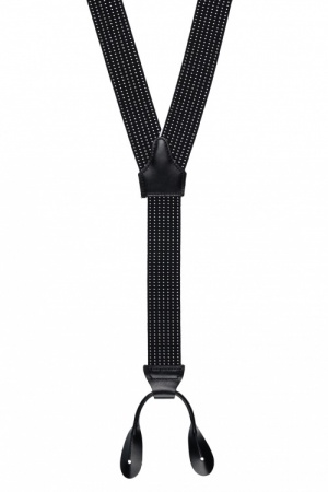 Black and Silver Polka Dot Button on Trouser Braces