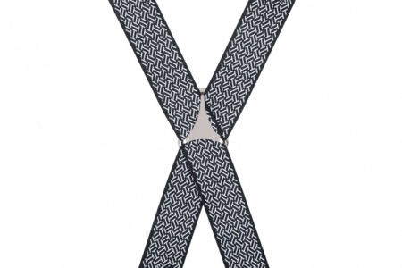 Black Geometric Pattern Trouser Braces