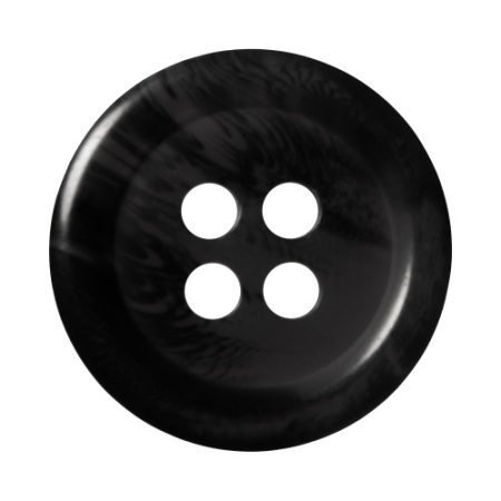 Pack of 6 Black Mock Horn Buttons 15mm