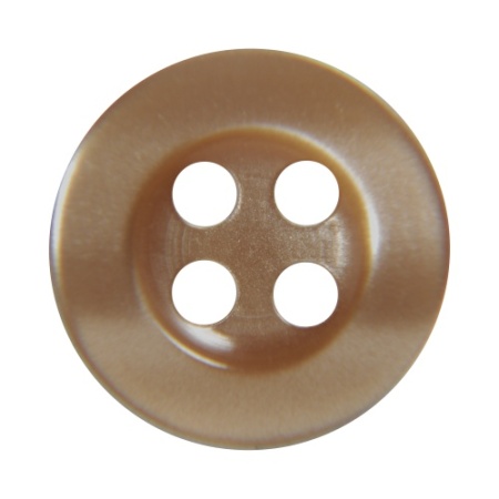 Pack of 12 Camel Brown Shirt Buttons 11mm 4 Hole