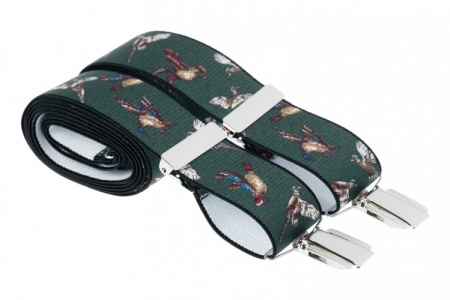 Green Braces with Flying Ducks and Pheasants