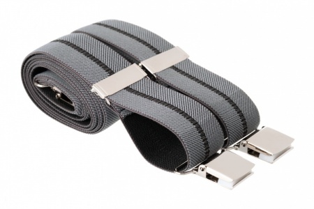 Grey Trouser Braces With Large Strong Clips