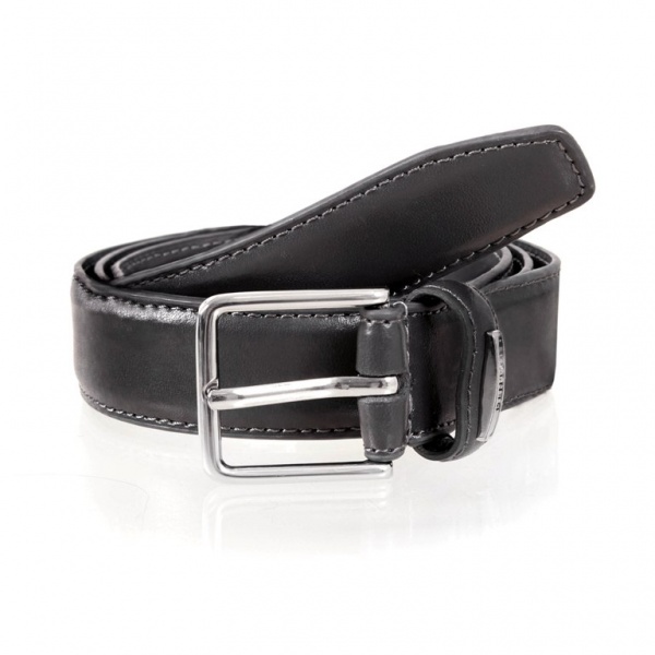 Mens Grey Leather Belt by Dents Style 8-1047 - Gents Shop