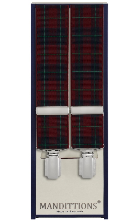 Burgundy Tartan Trouser Braces