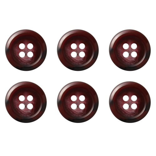 Pack of 6 Burgundy 15mm Flat Variegated Buttons