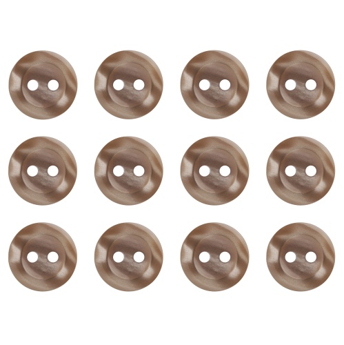 Pack of 12 Camel Brown 2 Hole Buttons 11mm