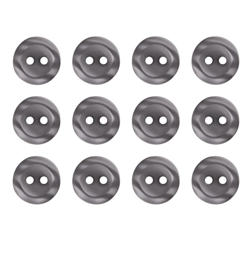 Pack of 12 Grey 2 Hole Buttons 11mm