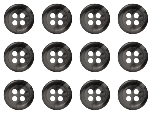 Pack of 12 Grey Mock Horn Shirt Buttons 11mm