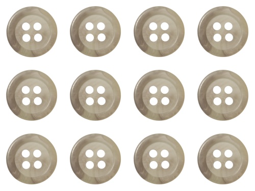 Pack of 12 Light Grey Mock Horn Shirt Buttons 11mm