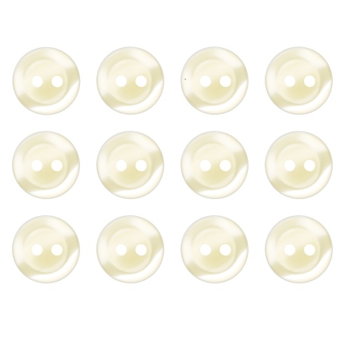 Pack of 12 Off White 2 Hole Buttons 11mm