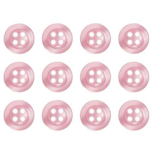 Pack of 12 Pink Shirt Buttons 11mm 4 Hole