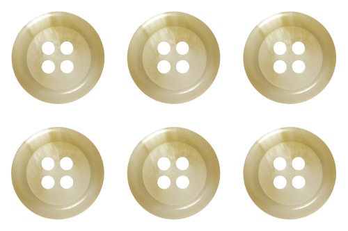 Pack of 6 Cream Mock Horn Buttons 15mm