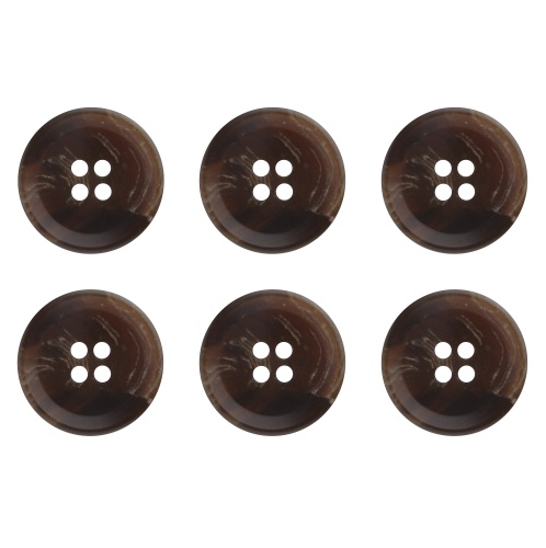 Pack of 6 Dark Brown Mottled Effect Buttons 20mm