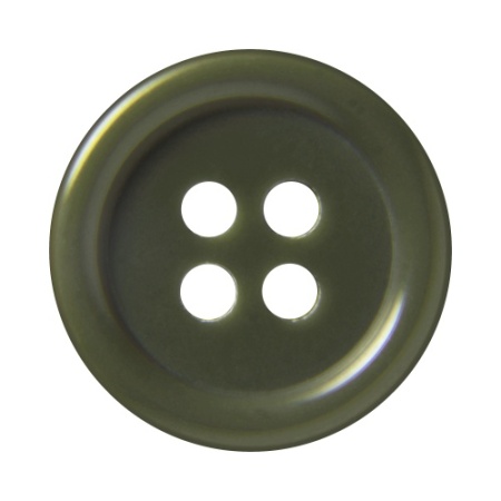 15mm Flat Olive Green Buttons with 4 Holes