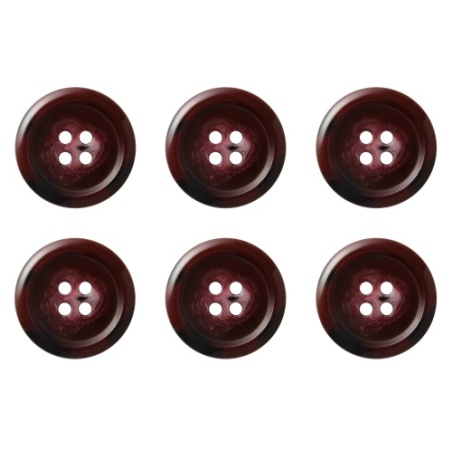 Pack of 6 Burgundy 20mm Flat Variegated Buttons