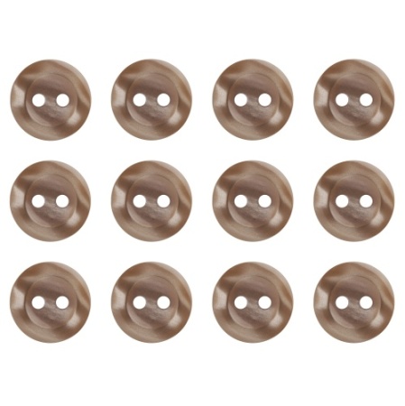 Pack of 12 Camel Brown 2 Hole Buttons 11mm