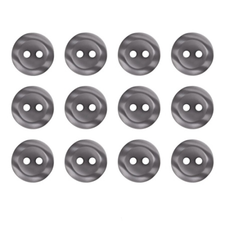 Pack of 12 Grey 2 Hole Buttons 11mm