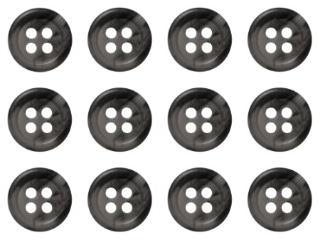 Pack of 12 Grey Mock Horn Shirt Buttons 11mm