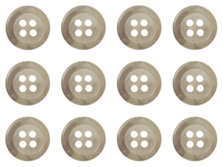 Pack of 12 Light Grey Mock Horn Shirt Buttons 11mm