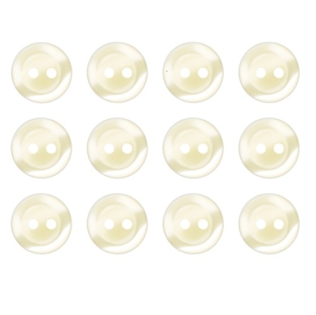 Pack of 12 Off White 2 Hole Buttons 11mm