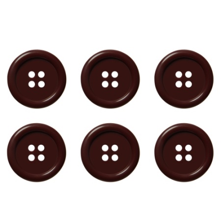 Pack of 6 20mm Burgundy Buttons with 4 Holes