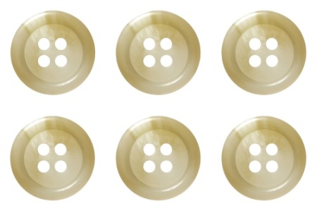 Pack of 6 Cream Mock Horn Buttons 15mm