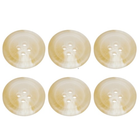 Pack of 6 Cream Mock Horn Buttons 18mm