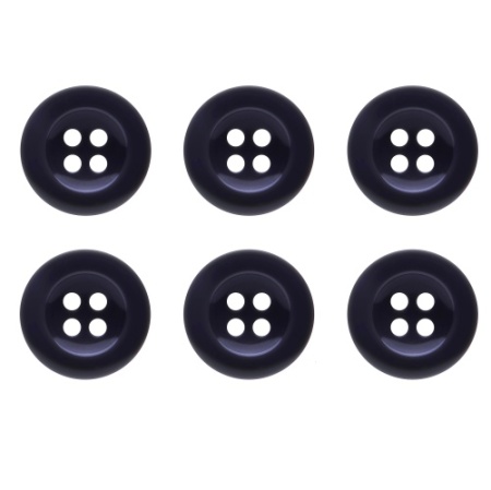 Pack of 6 Dark Blue 17mm Buttons for Trousers with Braces
