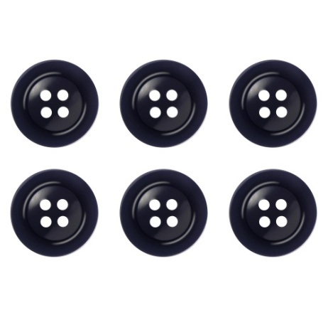 Pack of 6 Dark Blue 19mm Domed Eco Buttons