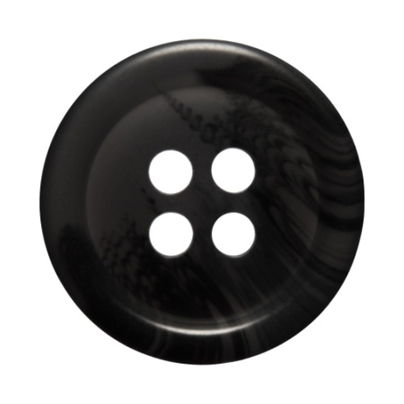 Pack of 6 Black Mock Horn Buttons 18mm