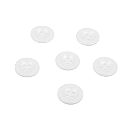 Pack of 6 White Sew on Buttons for Braces Trousers