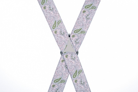 Pink and Green Paisley Trouser Braces