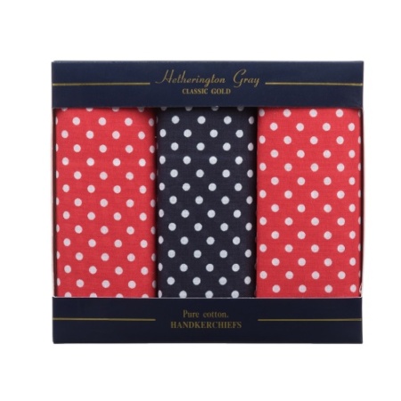 Red and Navy Blue Spotted Handkerchiefs