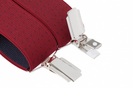 Red Suit Trouser Braces With Blue Dots