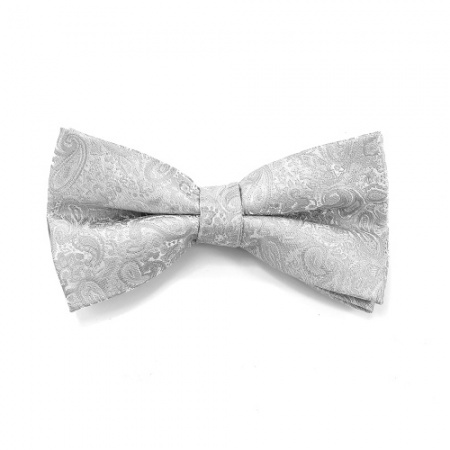 Silver Paisley Bow Tie | Paisley Wedding Bow Ties - Gents Shop